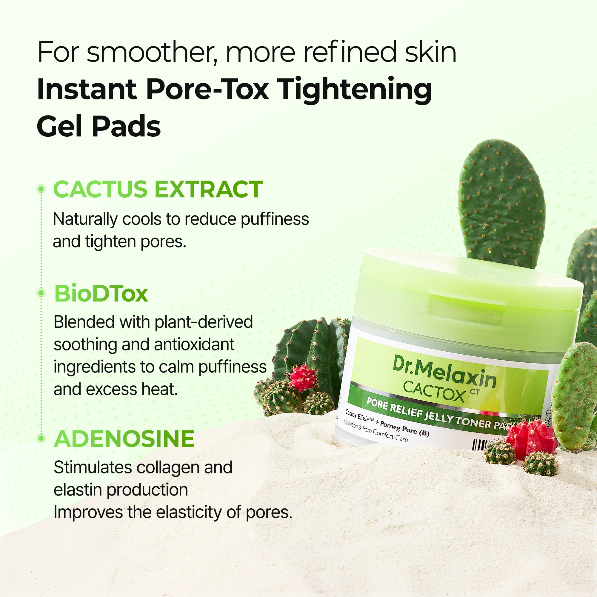 CACTOX Pore Relief Jelly Toner 60 Pads